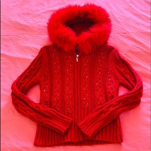 Beautiful winter red jacket